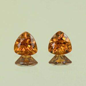 OrangeZircon trill pair 7.0mm 3.35cts N zn4192 SOLD