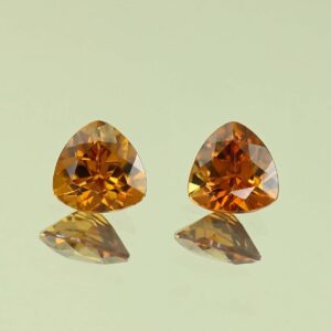OrangeZircon trill pair 7.1mm 3.42cts N zn4193