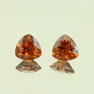 OrangeZircon trill pair 7.8mm 4.59cts N zn4200 SOLD