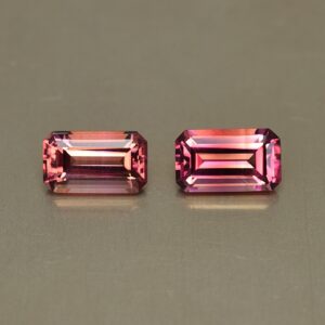 PinkTourmaline eme cut pair 10.0x6.0mm 4.53cts N tm679 SOLD