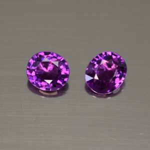 PurpleGarnet oval pair 7.1x6.3mm 2.79cts pl119f