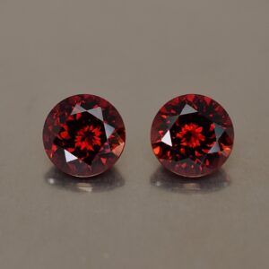 RedGarnet round pair 6.5mm 2.63cts rg205 SOLD