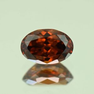RedOrangeZircon oval 9.8x6.6mm 3.32cts N zn7521