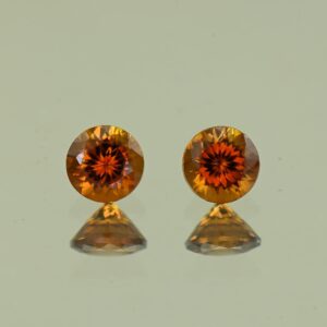 RedOrangeZircon round pair 5.0mm 1.50cts N zn4108