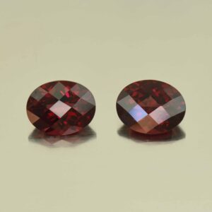 Rhodolite ch oval pair 10.2x7.9mm 6.38cts N rh495