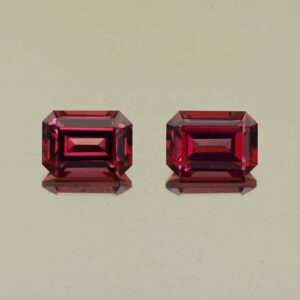 Rhodolite eme cut pair 7.5x5.5mm 3.32cts N rh627
