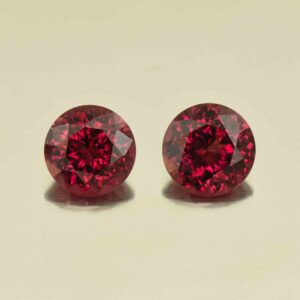 Rhodolite round pair 8.8 9.0mm 6.33cts N rh192 scaled 1 SOLD
