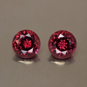 Rhodolite round pair 8.8mm 6.50cts rh191 SOLD