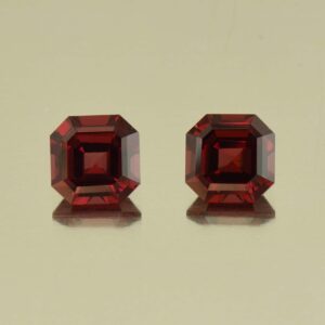 Rhodolite sq eme cut pair 6.5mm 3.26cts N rh598