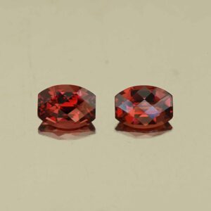 RoseMalayaGarnet ch bar pair 8.0x6.0mm 3.49cts N rm473