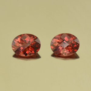 RoseMalayaGarnet ch oval pair 10.0x8.0mm 5.74cts N rm324