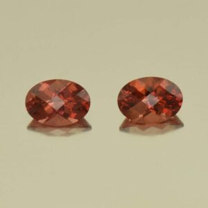 RoseMalayaGarnet ch oval pair 7.1x5.1mm 1.95cts N rm226