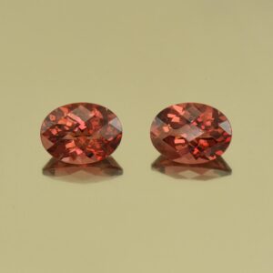 RoseMalayaGarnet ch oval pair 8.1x6.0mm 3.02cts N rm230 SOLD