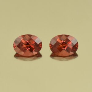 RoseMalayaGarnet ch oval pair 8.1x6.1mm 3.16cts N rm231