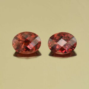 RoseMalayaGarnet ch oval pair 9.0x7.0mm 4.57cts N rm119