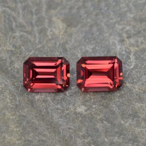 RoseMalayaGarnet eme cut pair 8.0x6.0mm 4.02cts N rm108 SOLD