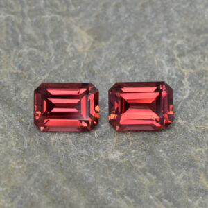 RoseMalayaGarnet eme cut pair 8.0x6.0mm 4.02cts N rm108 b SOLD