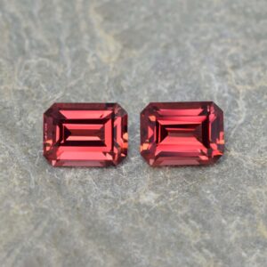 RoseMalayaGarnet eme cut pair 8.0x6.0mm 4.02cts N rm108 c SOLD