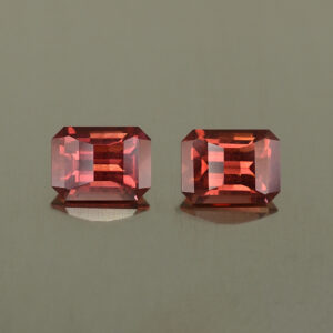 RoseMalayaGarnet eme opp bar pair 8.0x6.0mm 3.95cts N rm252