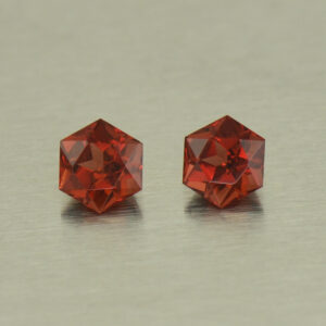 RoseMalayaGarnet hex pair 3.9mm 0.70cts N rm261 SOLD