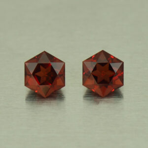 RoseMalayaGarnet hex pair 5.0mm 1.56cts N rm284 SOLD