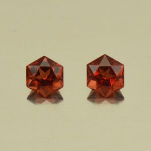 RoseMalayaGarnet hexagon pair 3.9mm 0.72cts N rm262 SOLD