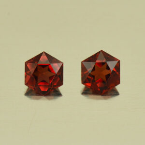 RoseMalayaGarnet hexagon pair 4.5mm 0.96cts N rm264 SOLD