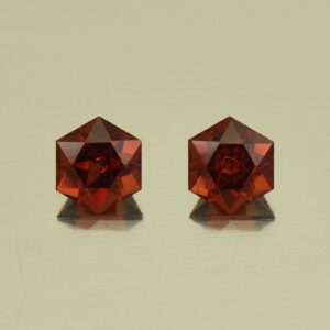 RoseMalayaGarnet hexagon pair 4.5mm 1.07cts N rm268 SOLD