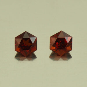 RoseMalayaGarnet hexagon pair 4.5mm 1.12cts N rm274 SOLD