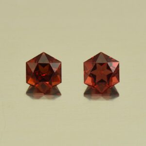 RoseMalayaGarnet hexagon pair 4.5mm 1.14cts N rm276 SOLD