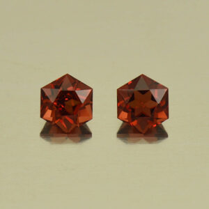 RoseMalayaGarnet hexagon pair 4.5mm 1.15cts N rm277 SOLD