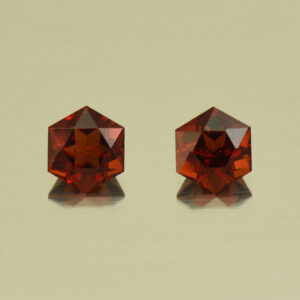 RoseMalayaGarnet hexagon pair 4.9mm 1.44cts N rm278 SOLD