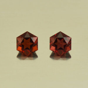 RoseMalayaGarnet hexagon pair 5.0mm 1.48cts N rm281 SOLD