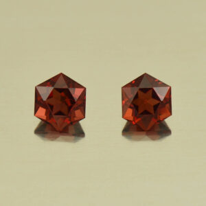 RoseMalayaGarnet hexagon pair 5.0mm 1.54cts N rm282 SOLD