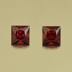 RoseMalayaGarnet princess pair 5.0mm 1.67cts N rm335