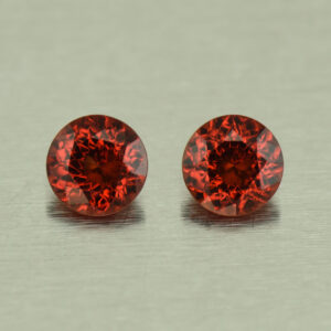 RoseMalayaGarnet round pair 5.5m 1.50cts N rm177 SOLD