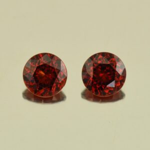 RoseMalayaGarnet round pair 5.5mm 1.53cts N rm178