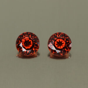 RoseMalayaGarnet round pair 6.0mm 1.88cts N rm184 SOLD