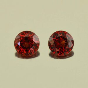 RoseMalayaGarnet round pair 6.0mm 1.88cts N rm186