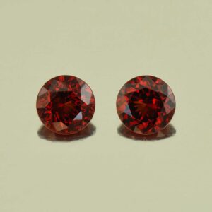RoseMalayaGarnet round pair 6.5mm 2.32cts N rm190