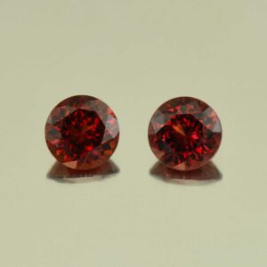 RoseMalayaGarnet round pair 6.5mm 2.56cts N rm188