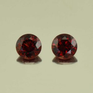 RoseMalayaGarnet round pair 6.5mm 2.58cts N rm192