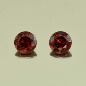 RoseMalayaGarnet round pair 6.5mm 2.62cts N rm191