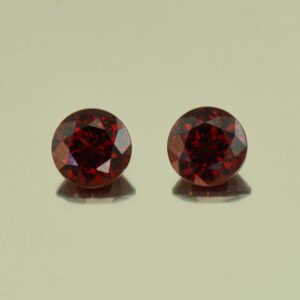 RoseMalayaGarnet round pair 6.5mm 2.63cts N rm193