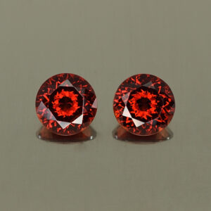 RoseMalayaGarnet round pair 7.0mm 2.96cts N rm120 SOLD