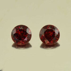 RoseMalayaGarnet round pair 7.0mm 3.24cts N rm197