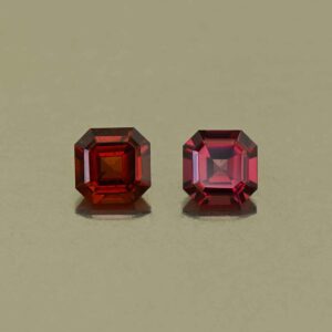 RoseMalayaGarnet sq eme cut pair 4.5mm 1.04cts N rm443