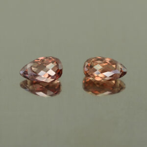RoseZircon brio pair 7.0x5.0mm 2.43cts H zn3603