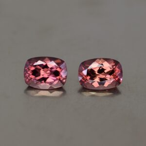 RoseZircon cush pair 7.5x5.5mm 3.20cts zn2967