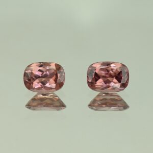 RoseZircon cush pair 8.0x6.0mm 3.98cts H zn7261